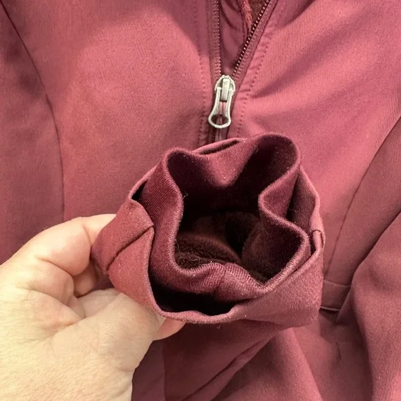 The North Face TNF Shelbe Raschel Fleece Jacket Womens Small Burgundy WindWall - Picture 6 of 12